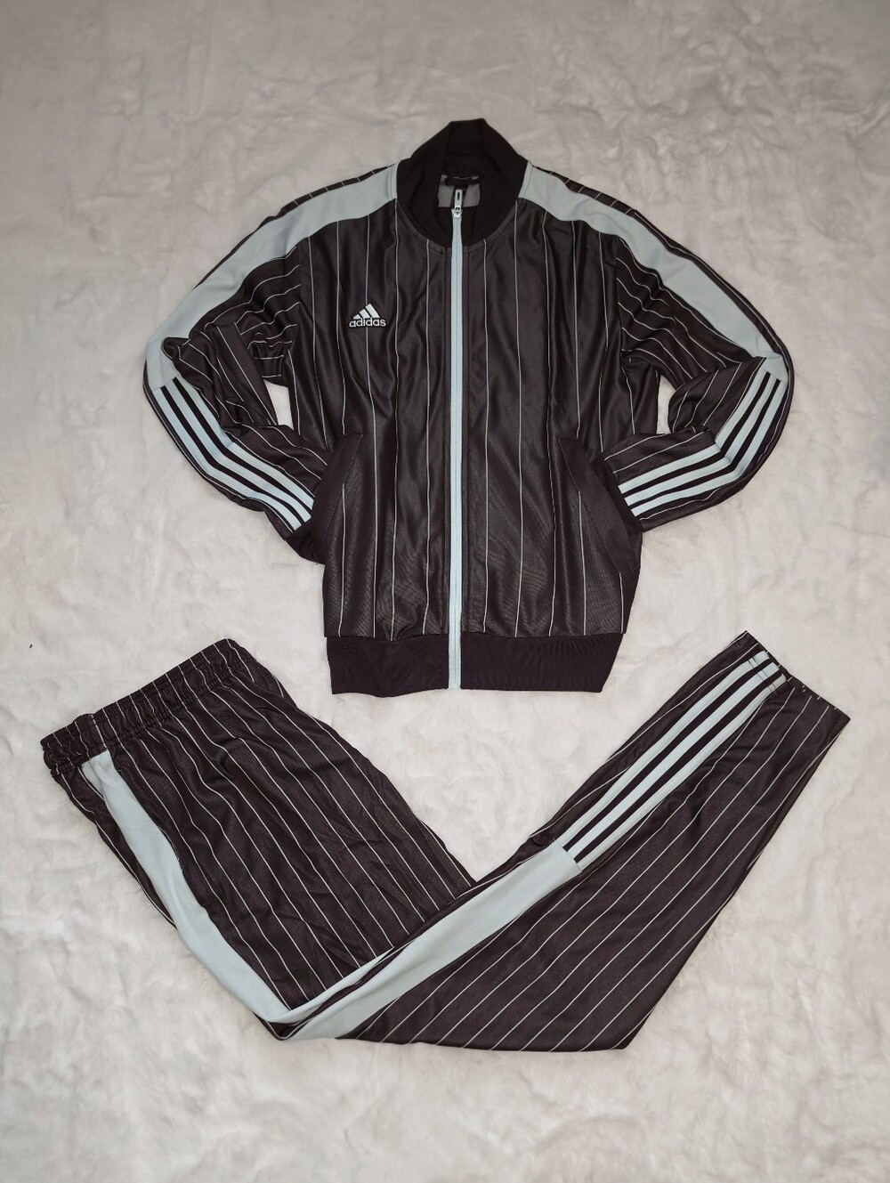 Adidas Womens Tiro 17 Pinstripe Tracksuit | Shadow Maroon, L
